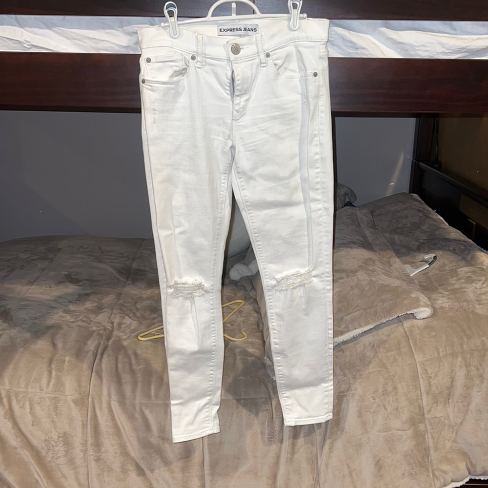 Express Ripped White Jeans